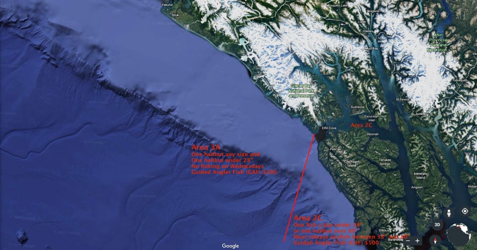 Google Gulf of Alaska Yakutat to Sitka w 3A & 2C Regs Google Gulf of Alaska Yakutat to Sitka w 3A & 2C Regs